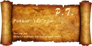 Pekker Tíria névjegykártya